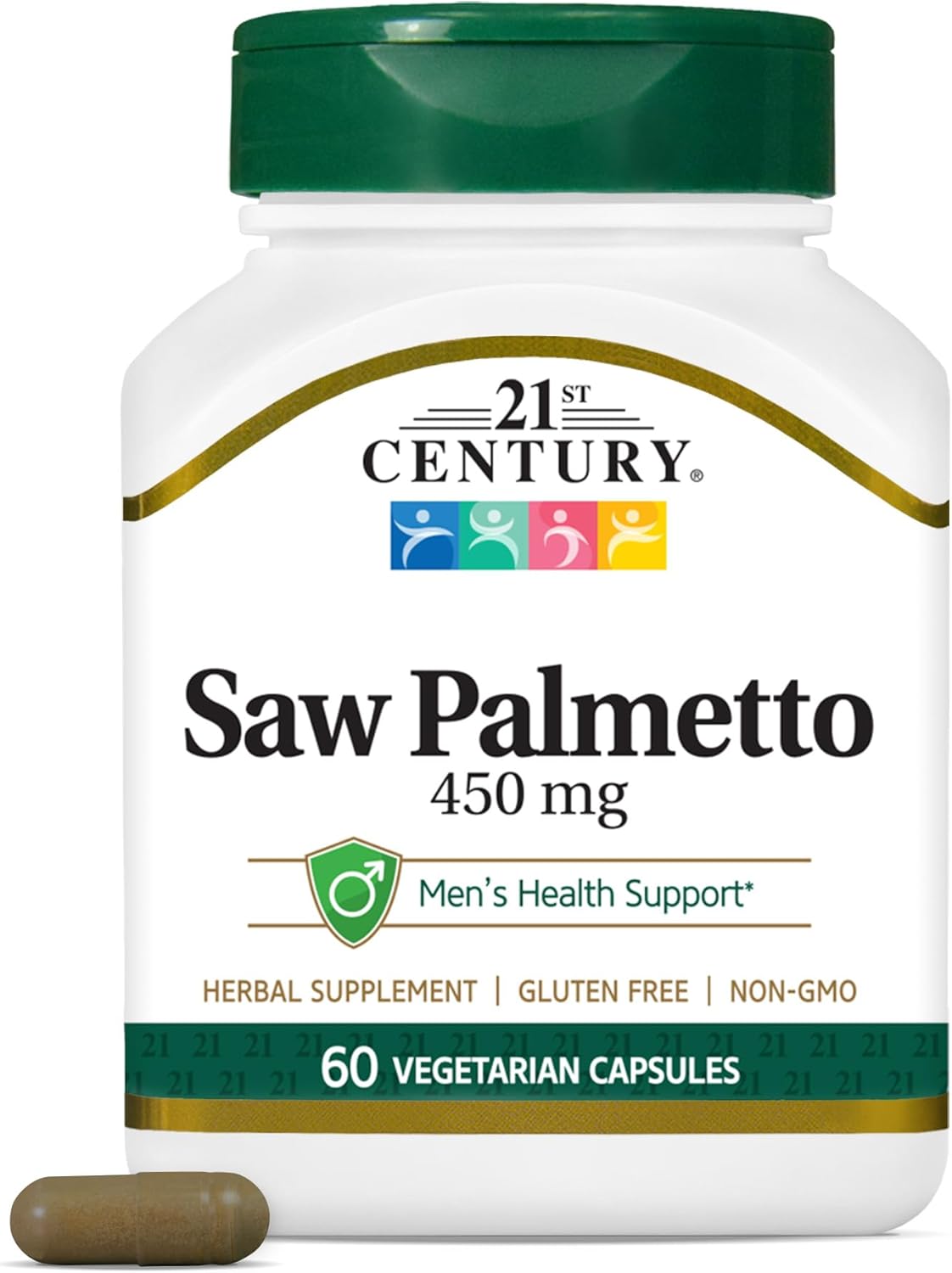 21st Century Saw Palmetto 450mg Veg Capsules, 60 Count