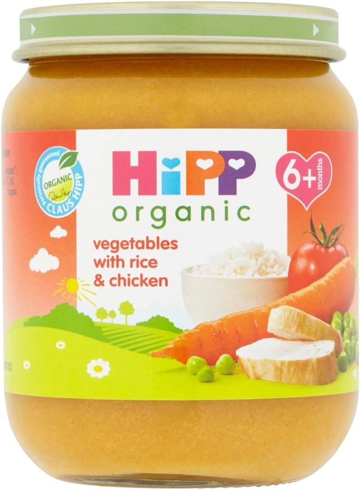 HiPP Organic Vegetables with Rice And Chicken Baby Food Jar 6+ Months, 125g