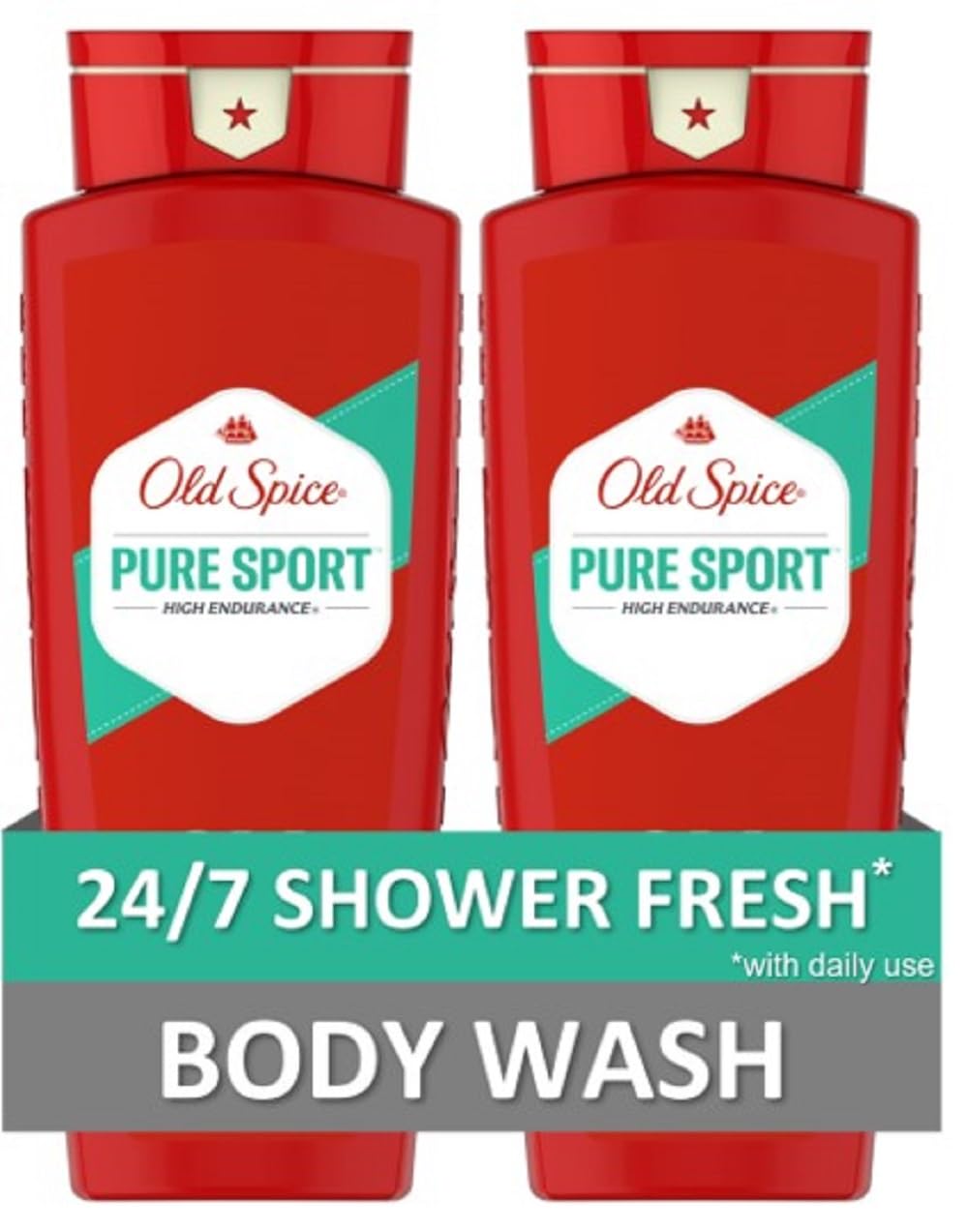 Old Spice High Endurance Body Wash (Pack of 2) | Pure Sport | 24 fl oz