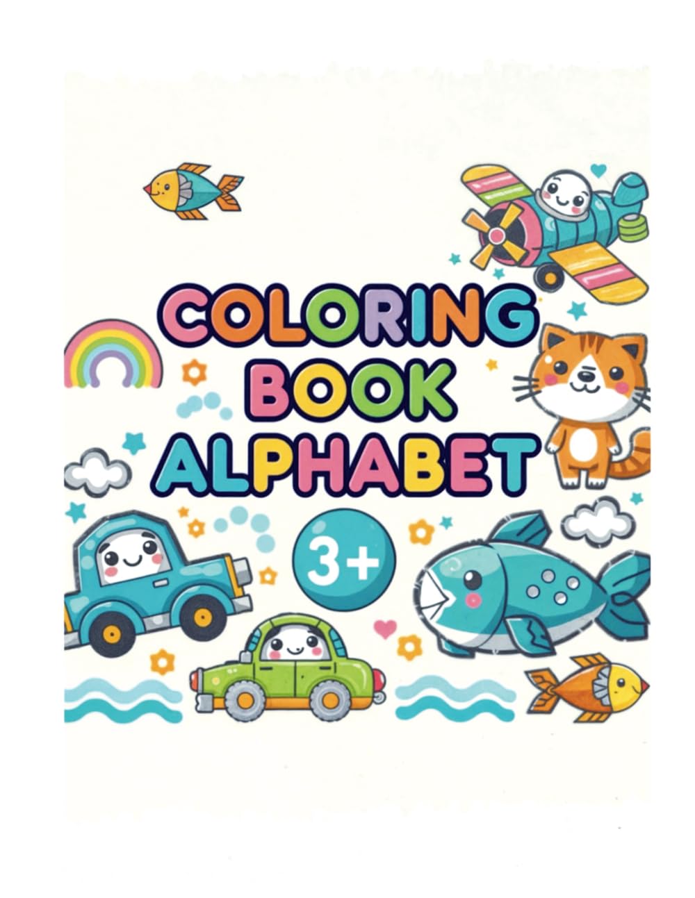 educational coloring page with alphabet