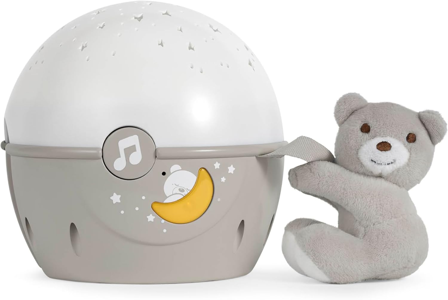 Chicco Next2Stars Baby Night Light, Neutral | Star Light Projector for Cots and Cribs, Sound Sensor, 3 Light Effects and Music
