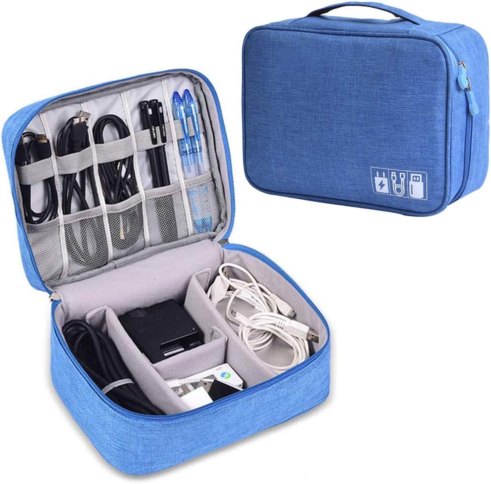 Kaxich Electronics Accessories Bag Travel Gadget Bags Portable Cable Organizer Case Waterproof Universal for Adapters Memory Cards, USB Cables