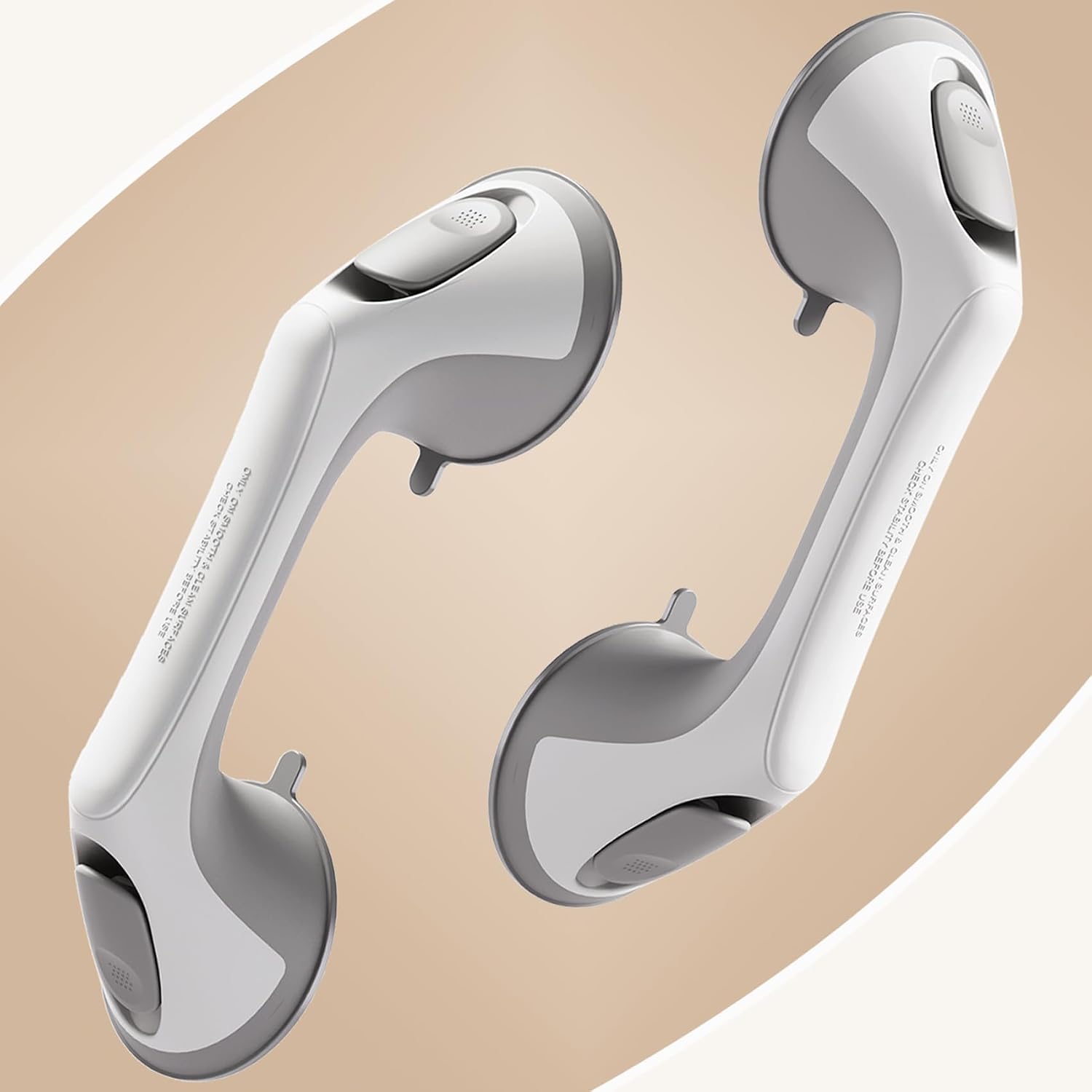 2 Pack 12 Inch Grab Bars for Bathtubs and Showers for Seniors, Heavy Duty Shower Handle for Elderly, Suction Cup Removable Handrails Handicap Bath Grip Bathroom Upgrade Safety Grips (Gray)