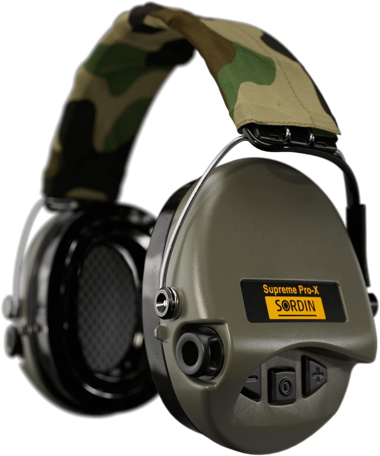 Sordin Supreme Pro-X LED Ear Protectors - Active Hunting Ear Protectors - EN 352 - Gel Cushion & Camo Band
