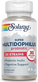 SOLARAY Super Multidophilus 24 Strain Probiotic | 30 Billion CFU | Healthy Gut Support | 30 Serv | 60 Enteric VegCaps