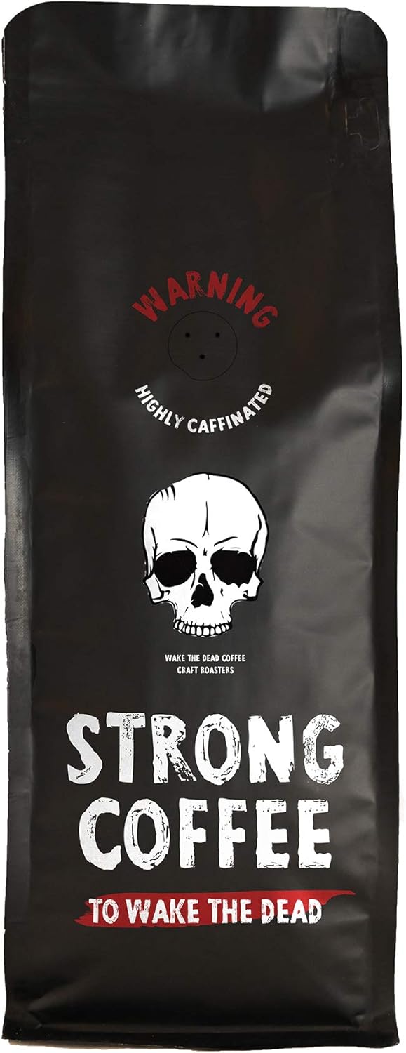 Strong Coffee to Wake the Dead – Ultra High Caffeine, Intense Bold Flavour, Dark Roast, Powerful Energy Boost (500g, Beans)