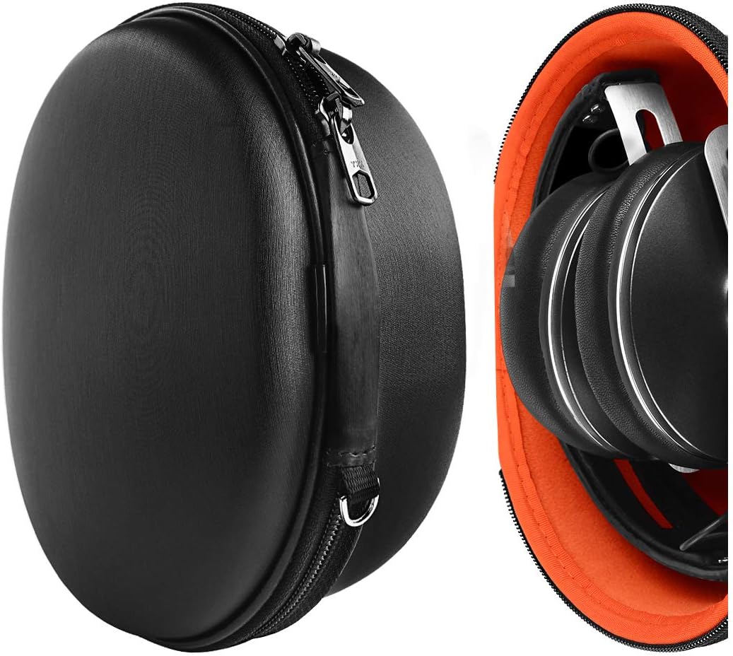 Geekria Shield Headphones Case Compatible with Sennheiser Momentum 3 Wireless, HD 450BT, PXC 550 II HD 4.50 Case, Replacement Hard Shell Travel Carrying Bag with Cable Storage (Black)