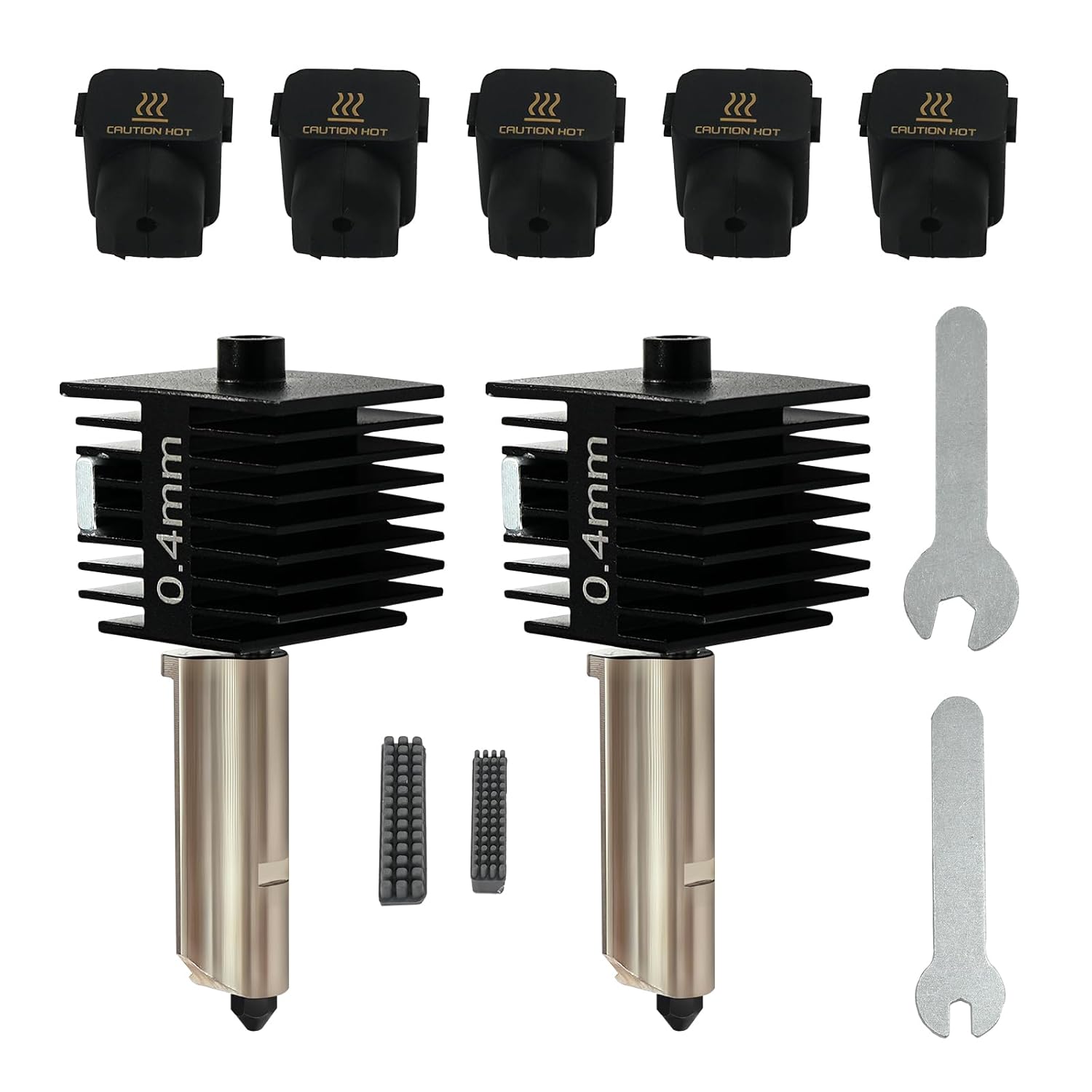 2 Pack A1 Mini/A1 Hotend, Print Head Hot End Kit Extruder High-Temperature 0.4mm Hardened Steel Nozzle Replacement with 5PCS Silicone Cover Sock and Silicone Brush for Bambu Lab A1/A1 Mini