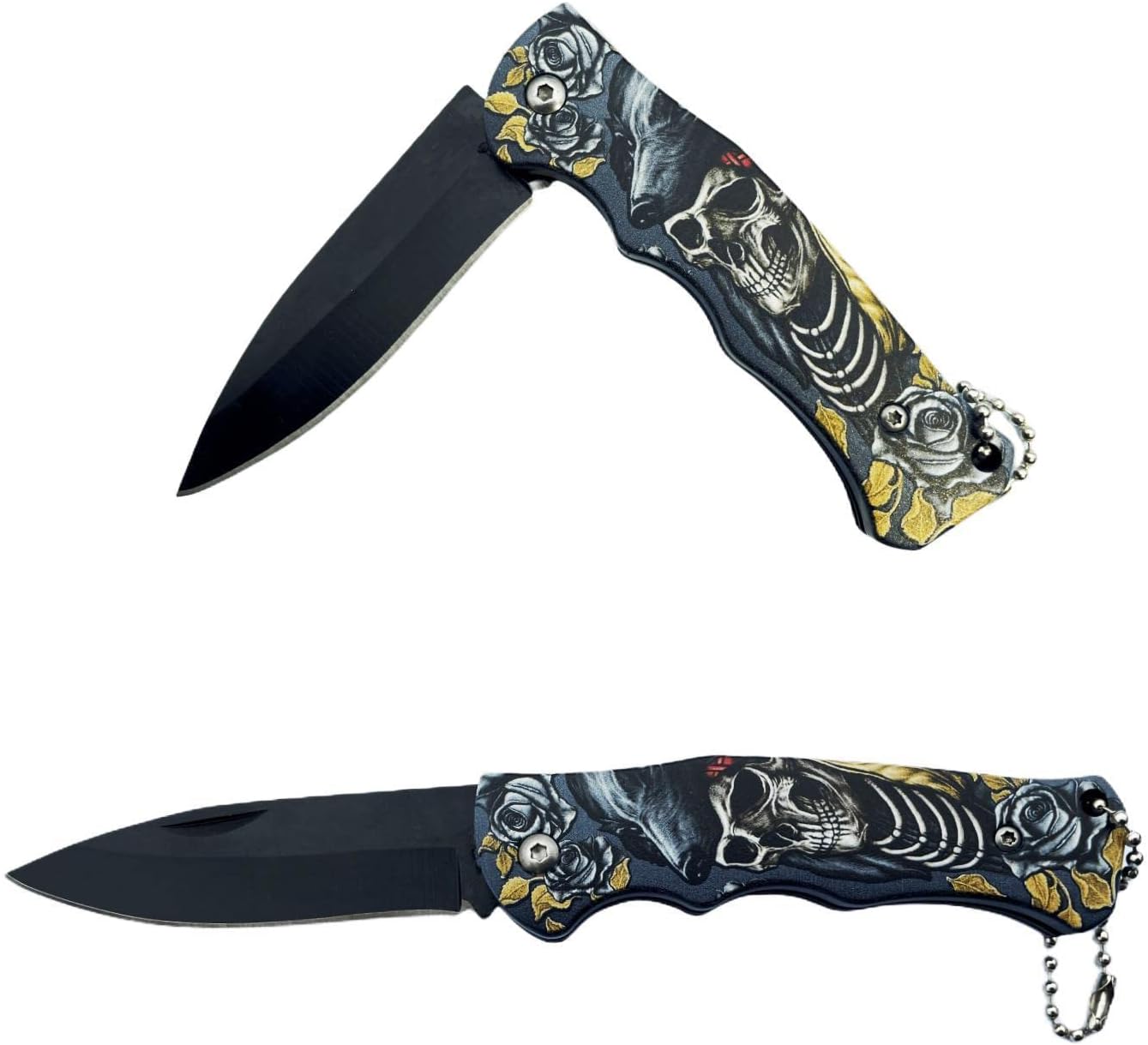 2-in-1 Multi-Function Tool Portable EDC Foldable Tool Knife, Including Key Ring Blades for Camping, Fishing and Home Improvement