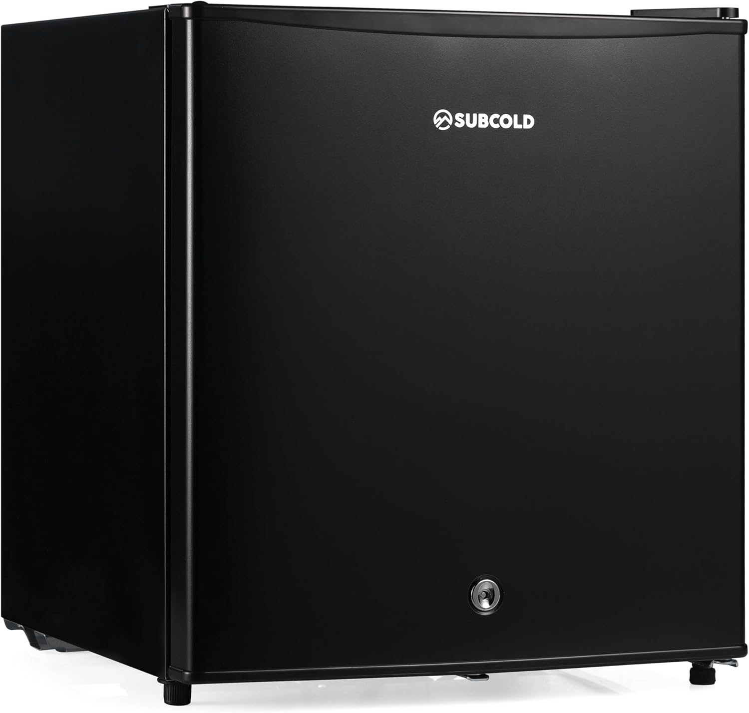 Subcold Eco50 Mini Fridge White | Table-Top Model | Counter-Top Fridge | Solid Door with Chiller Box | Lock & Key | Energy Efficient (45L, Black)