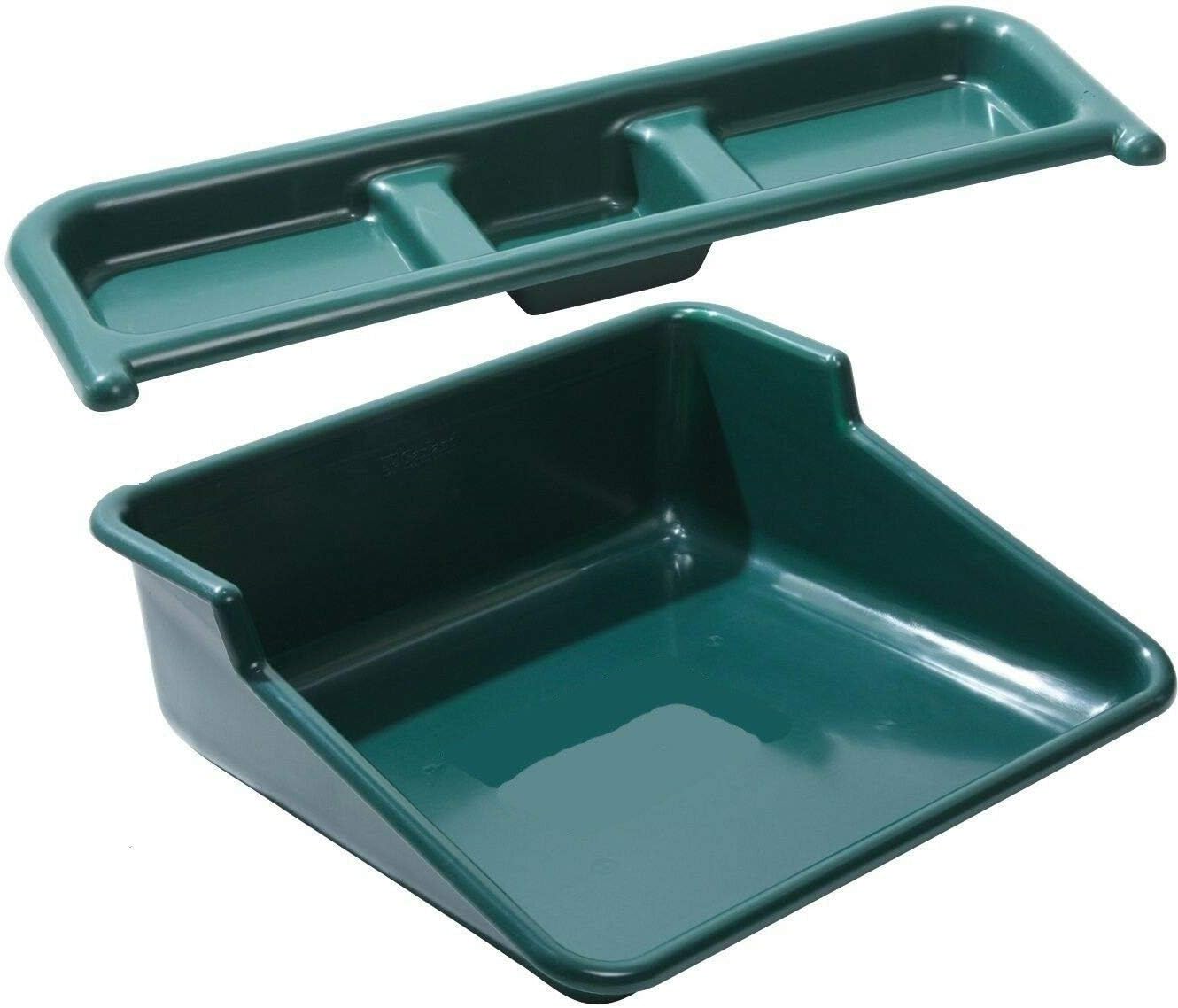 Muddy Hands Large Green Plastic Potting Tray with Shelf Garden Greenhouse Plant Pot Tidy Work Table