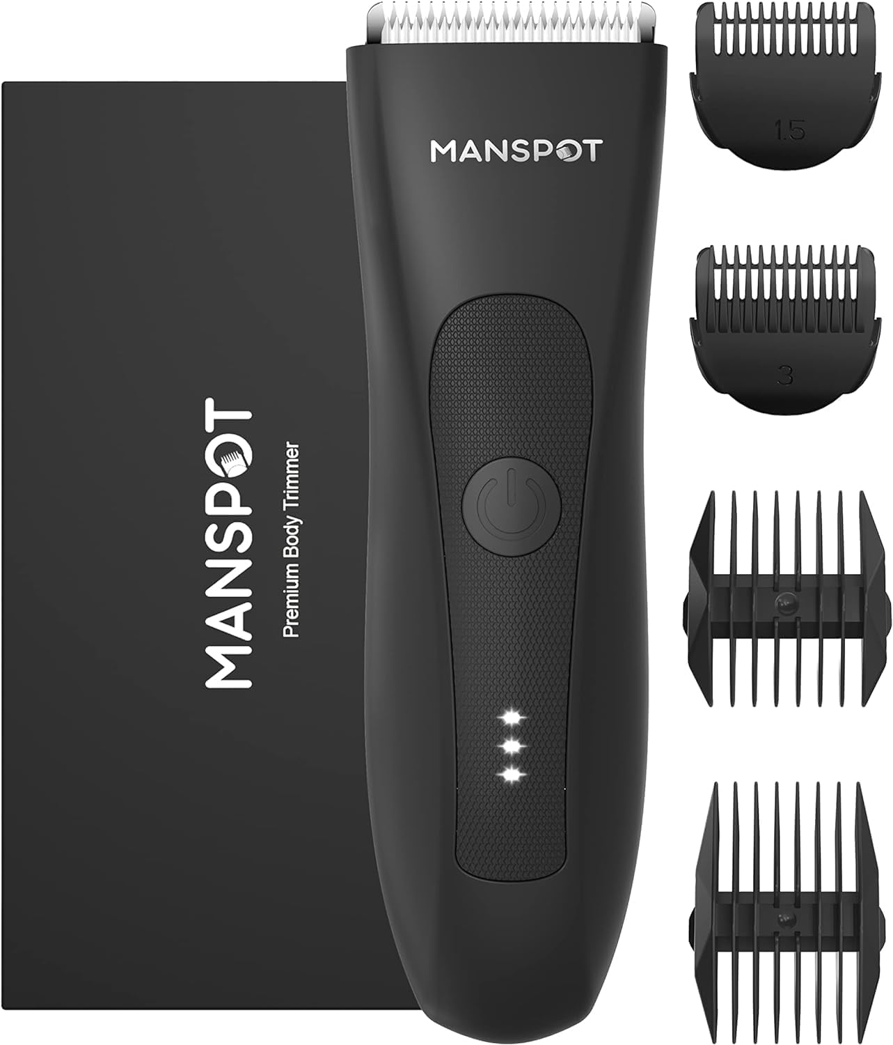 Manscape Pubic & Body Hair Trimmer for Men, Electric Ball Trimmer Body shavers for Men, Hypoallergenic Ceramic Blade Heads, Waterproof Wet/Dry Groin & Pubic Shaver Groomer, 20 Times Usage