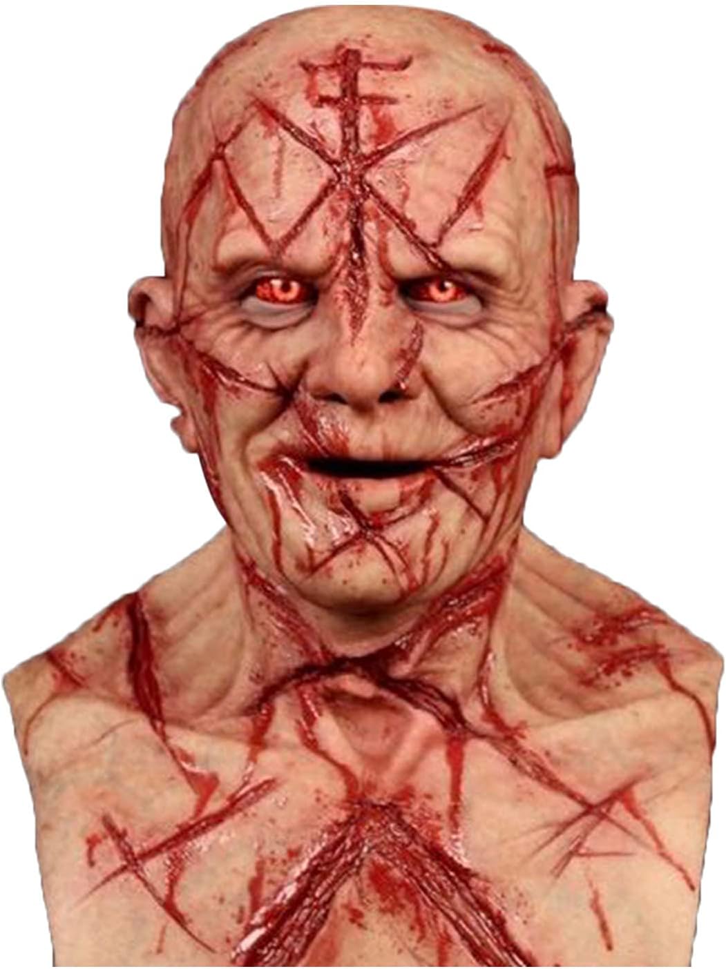 Feelcrag Mask Halloween Men Scary Can Tear Open Double-Layer Mask Latex Masks Adults Halloween Costumes for Men Adults Kids Boys Party Mask Costume Party Horror Demon Props Mens Halloween