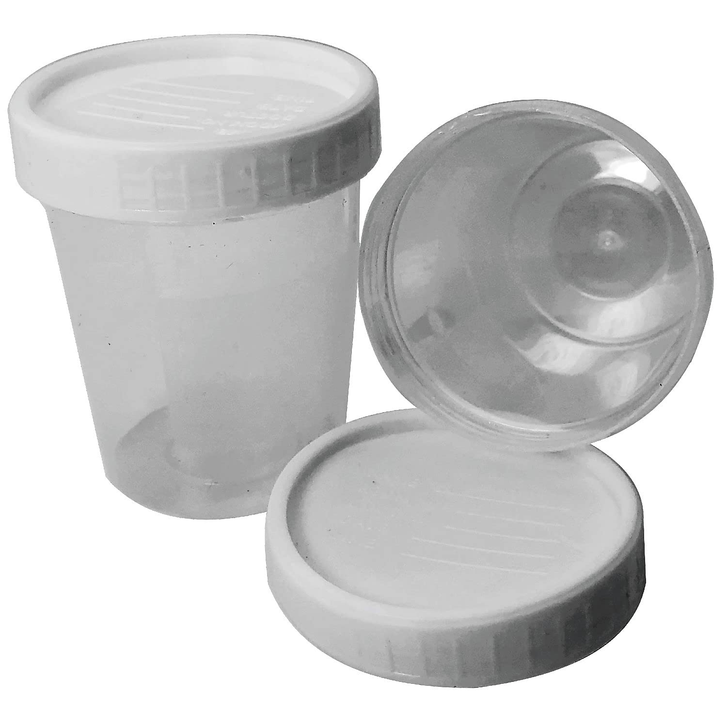 120mL Urine Sample Test Collection Cup/Pot/Bottle - with Screw on Lid (10 Sample Pots)