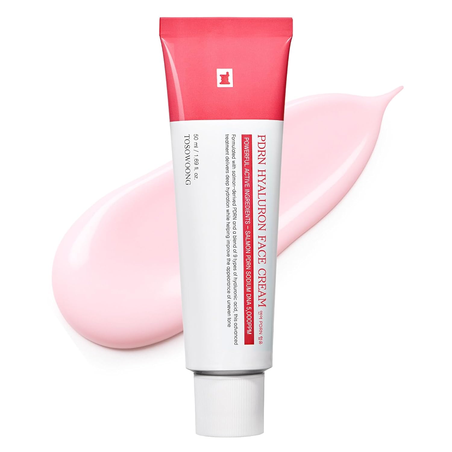 PDRN Hyaluron Face Cream, 5,000ppm Salmon DNA, Niacinamide, Hyaluronic Acid and Panthenol Moisturizer for Hydrating & Firming, Uneven Skin Tone Care, Korean Skincare, 50ml / 1.69 fl. oz.
