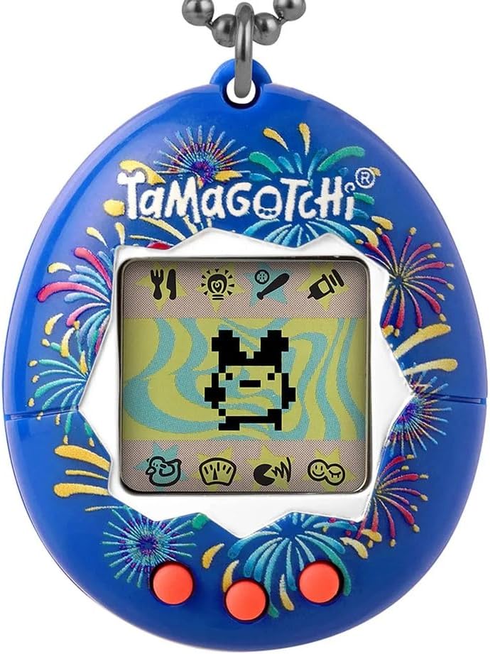 Bandai Tamagotchi Original Festival Sky Shell | Tamagotchi Original Cyber Pet 90s Adults and Kids Toy with Chain | Retro Virtual Pets are Great Boys and Girls Toys or Gifts for Ages 8+
