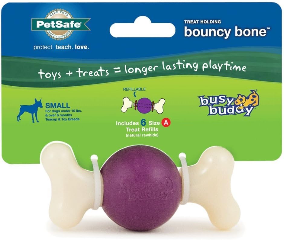 PetSafe® Busy Buddy® Bouncy Bone™, Treat Holding Dog Toy, Small, Best for Dogs Up to 10 Lb.