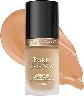 Too Faced Born This Way Natural Finish Longwear Liquid Foundation | Medium-To-Full Coverage | Hydrating + Oil Free, 1.01 fl. oz.