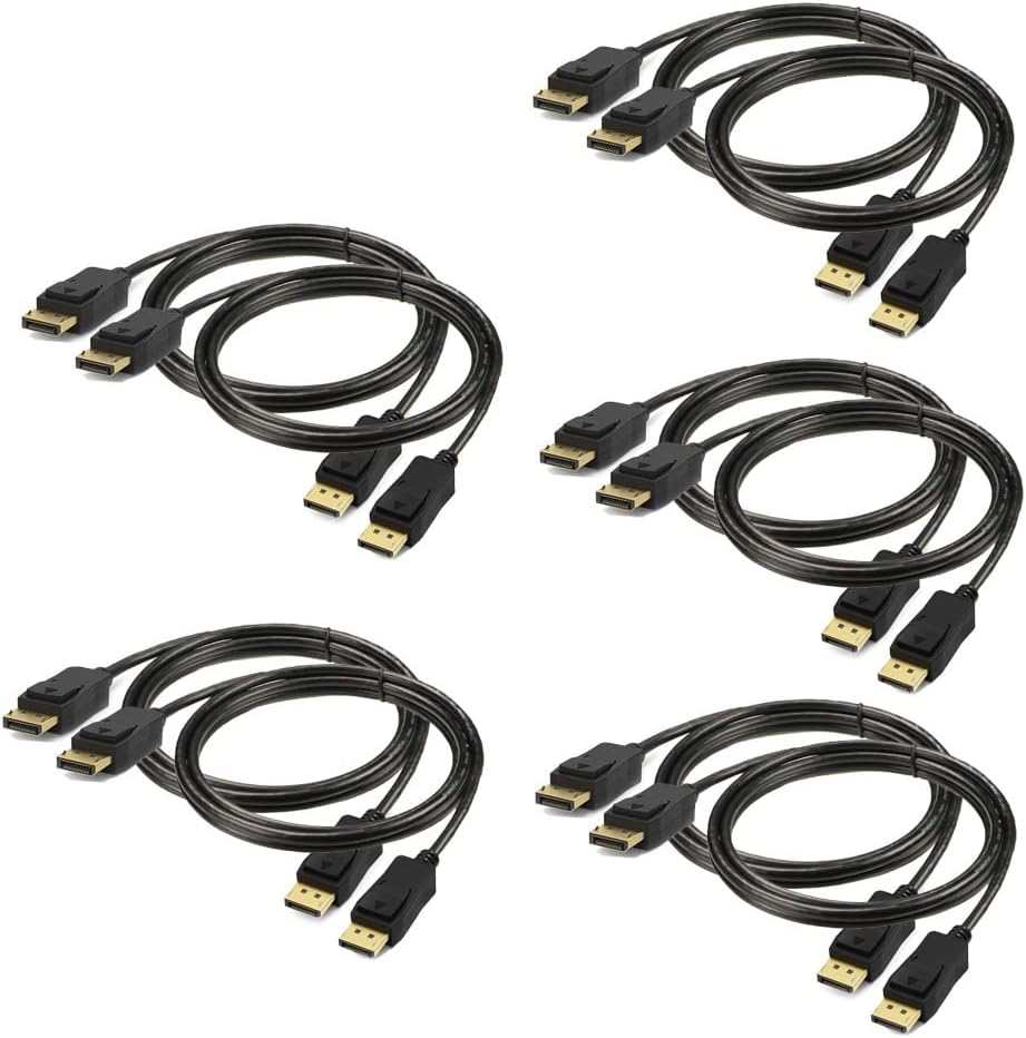 DisplayPort to Displayport Cable 6 feet 10-Pack, Display Port(DP) to DP Cord 6ft [1440P@144Hz,V1.2 ]