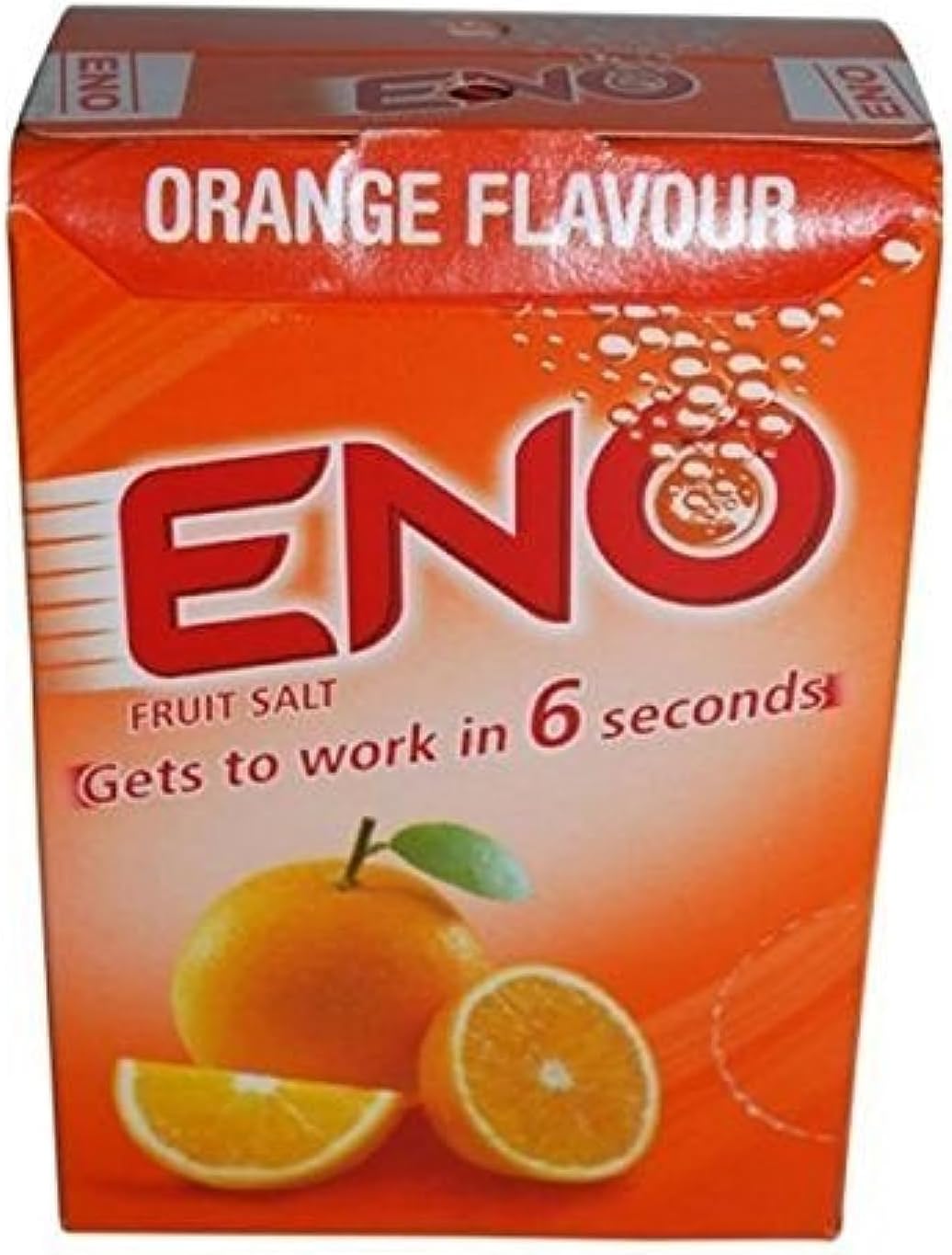Eno Fruit Salt Antacid Powder - ORANGE Flavor - 1 Carton (30 Sachets)- 5 g Each