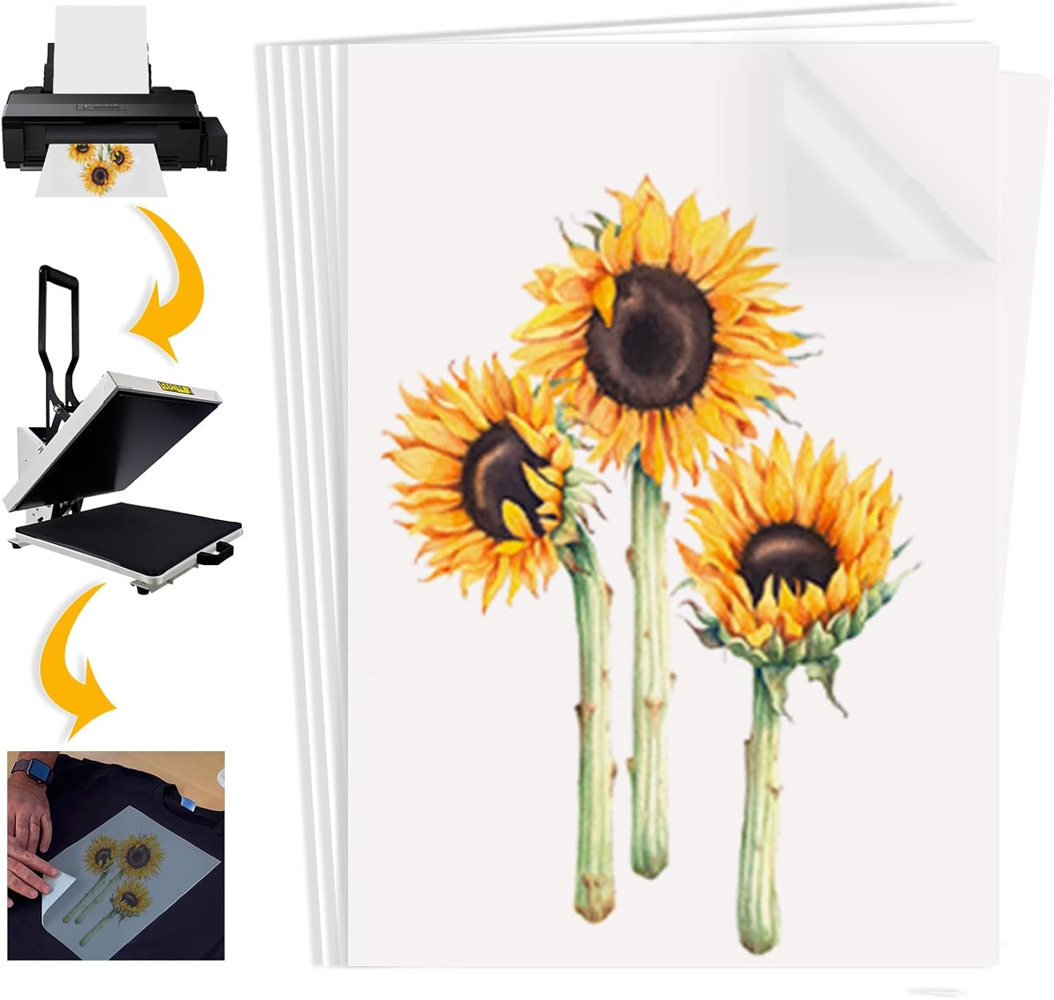 ColorSub DTF Transfer Film 120 Sheets A4 (8.3"x11.7") DTF Paper for Inkjet Printers, Double-Sided Matte Finish PET Transfer Paper Direct to T-Shirt