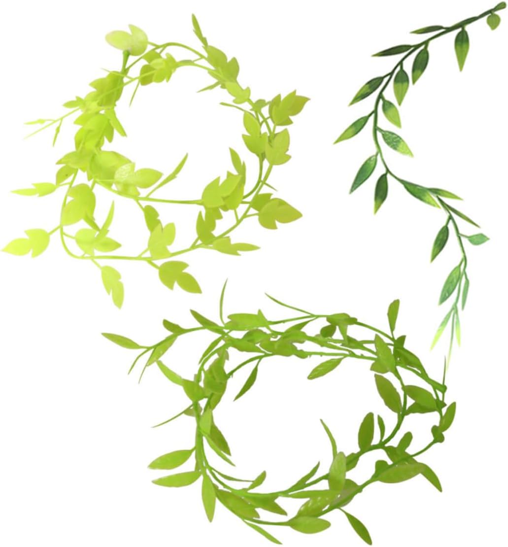 Toyvian 3pcs Miniature Faux Greenery Garland Leaf Vine Grape Leaf Vine Dark Green Realistic Artificial for Dollhouse Mini Garden Decorations High Simulation DIY Accessories for Creative