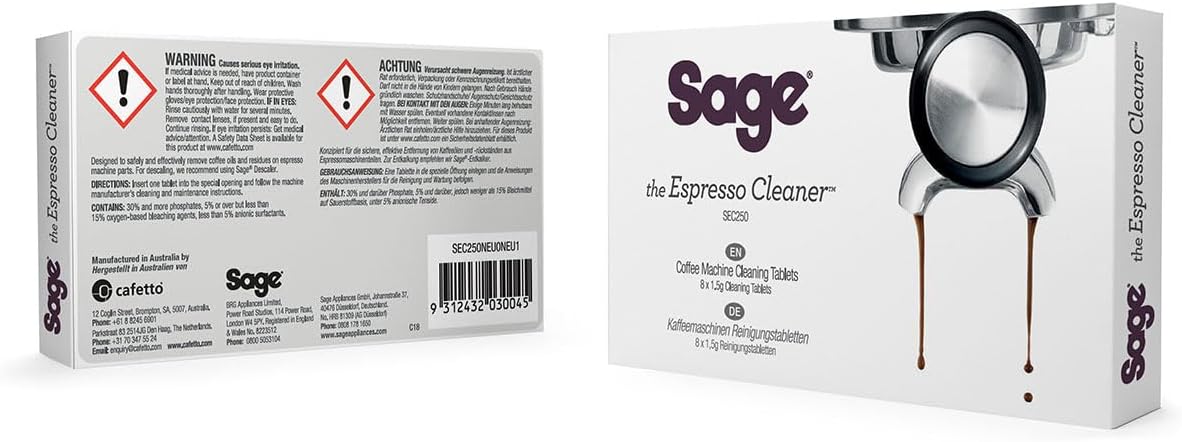Sage - Espresso Cleaning Tablets - Removes Coffee Oils & Residues from all Sage Espresso Machines, 8 Count (Pack of 1)