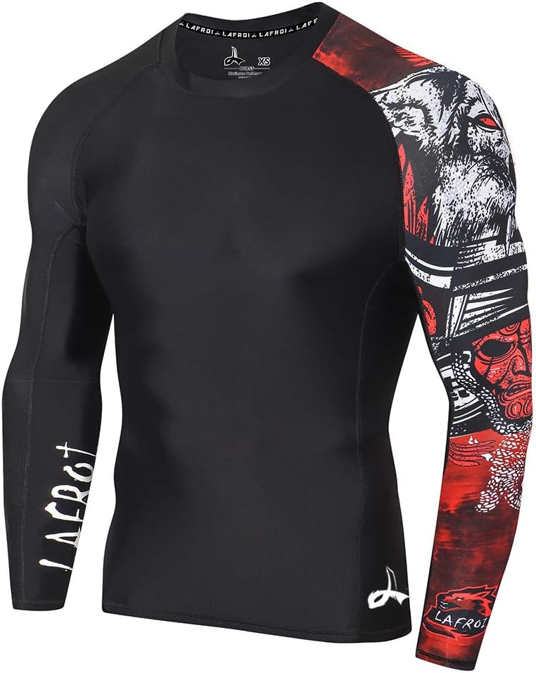 LAFROI Men's Long Sleeve UPF 50+ Baselayer Skins Performance Fit Compression Rash Guard-CLYYB