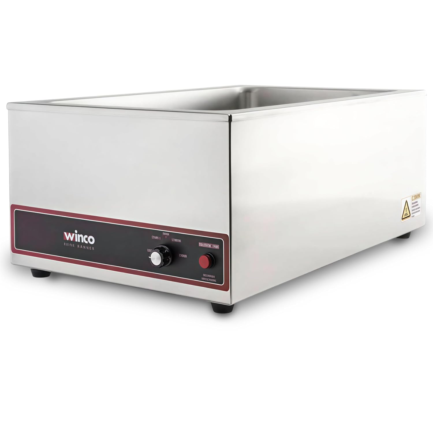 Winco FW-S500 Commercial Portable Steam Table Food Warmer 120V 1200W,Stainless Steel,Large