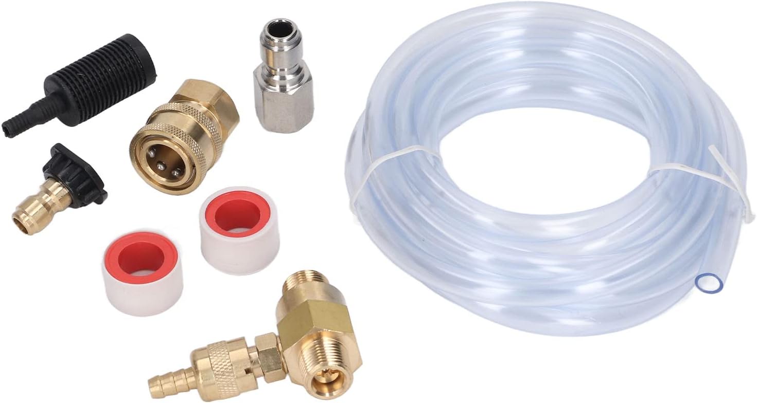 Hyuduo Chemical Injector Brass, Stainless Steel Adjustable Downstream Injector with 9.8ft Tube for Pressure Washer 5000PSI