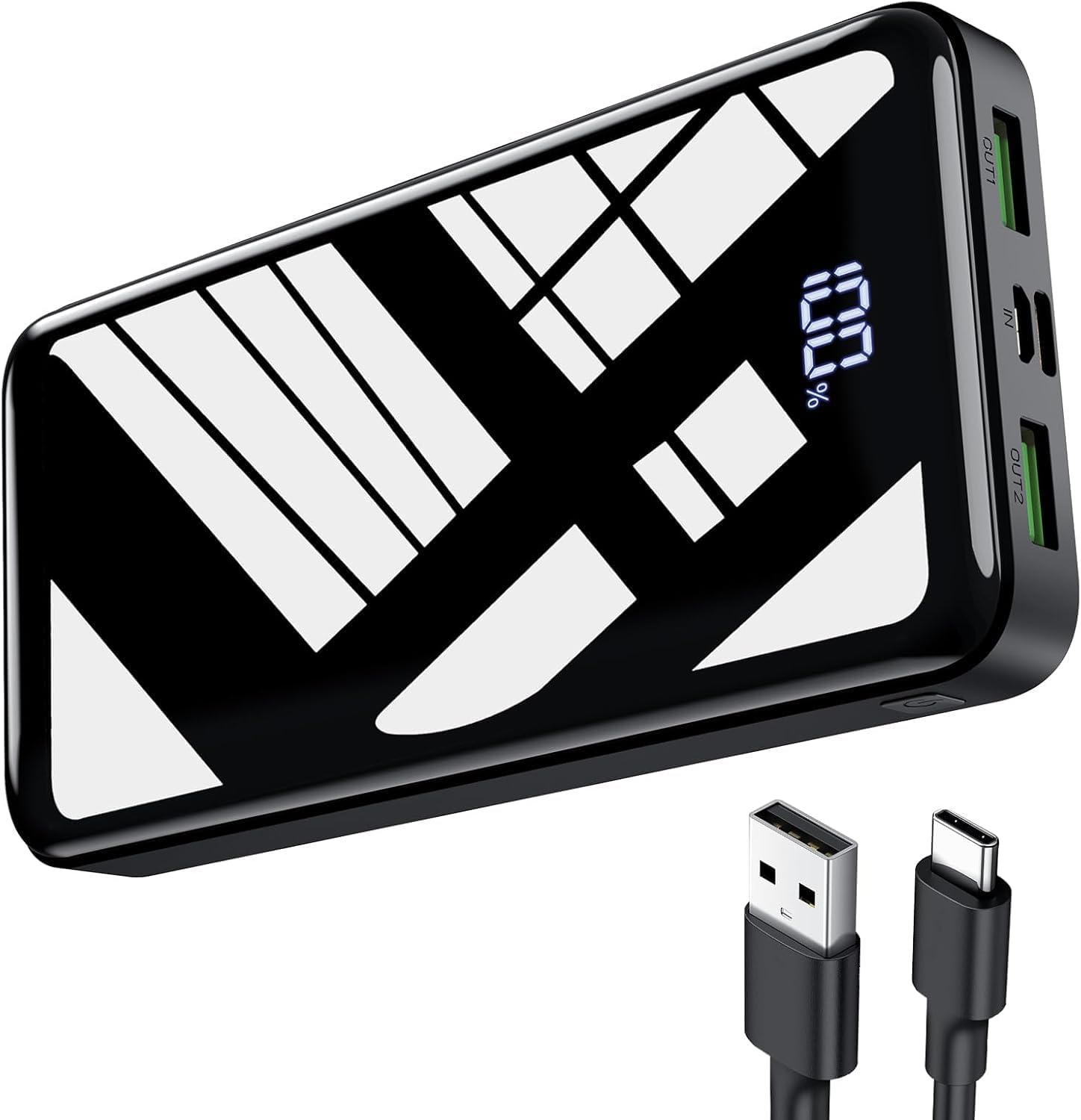 Power Bank 27,000mAh, QC 4.0 USB C 22.5W Fast Charging PD 20W Portable Charger, Mobile Phone Battery Pack 3 Outputs & 2 Inputs High Capacity Compatible for Smartphones