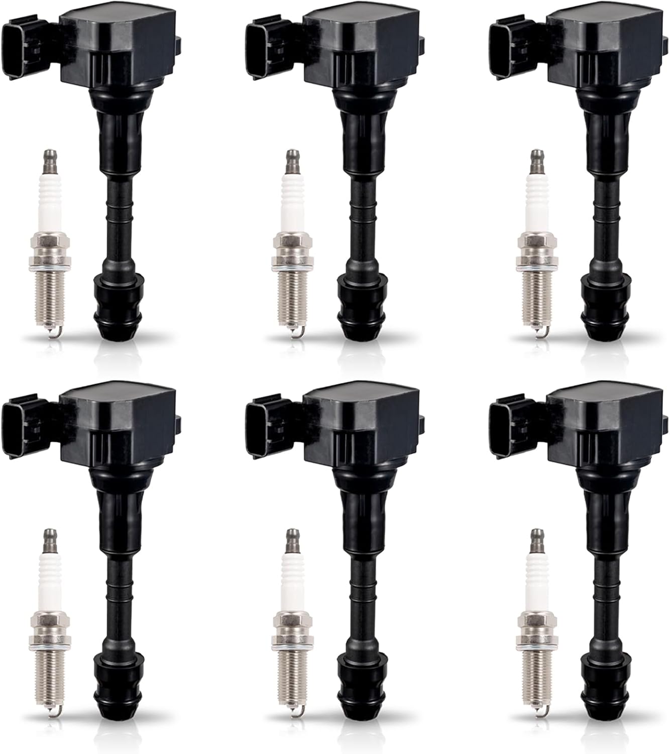 ENA Set of 6 Spark Plug and 6 Ignition Coil Pack Compatible with Nissan Infiniti I35 QX4 Altima Frontier Maxima Murano Pathfinder Quest Xterra 3.5L 4.0L V6 Replacement for UF349 ‎C1406