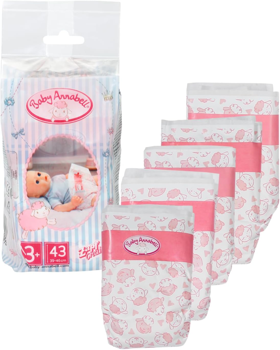 Baby Annabell Nappies, Multicolor, Small, 5 Pack