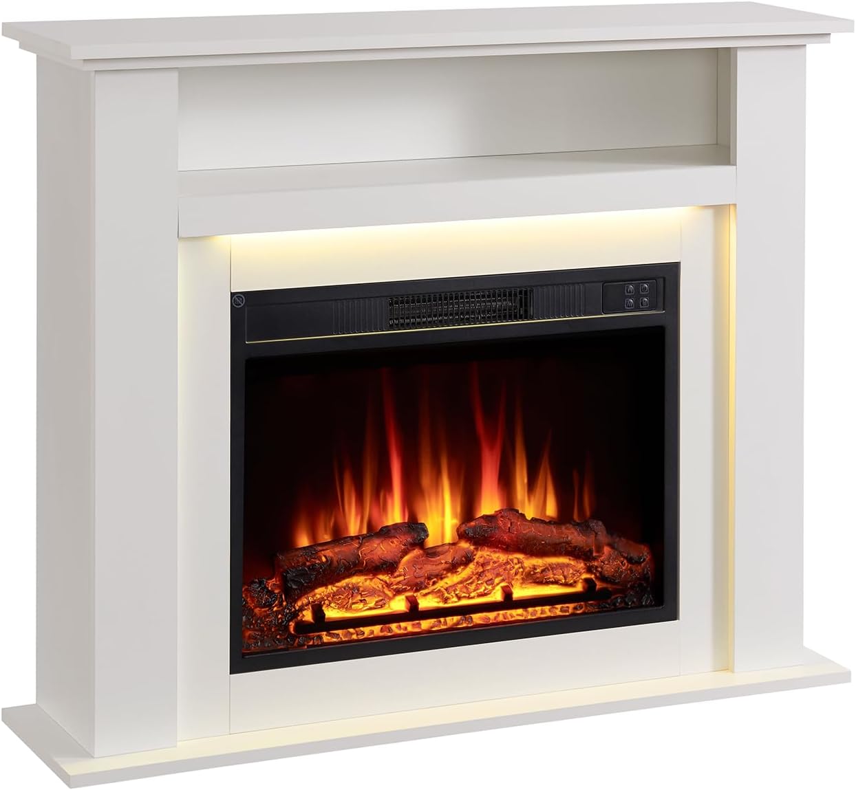 Sahara Fireplace with 39" surround and Realistic Flame Effect Heater White Multiple Colours Available