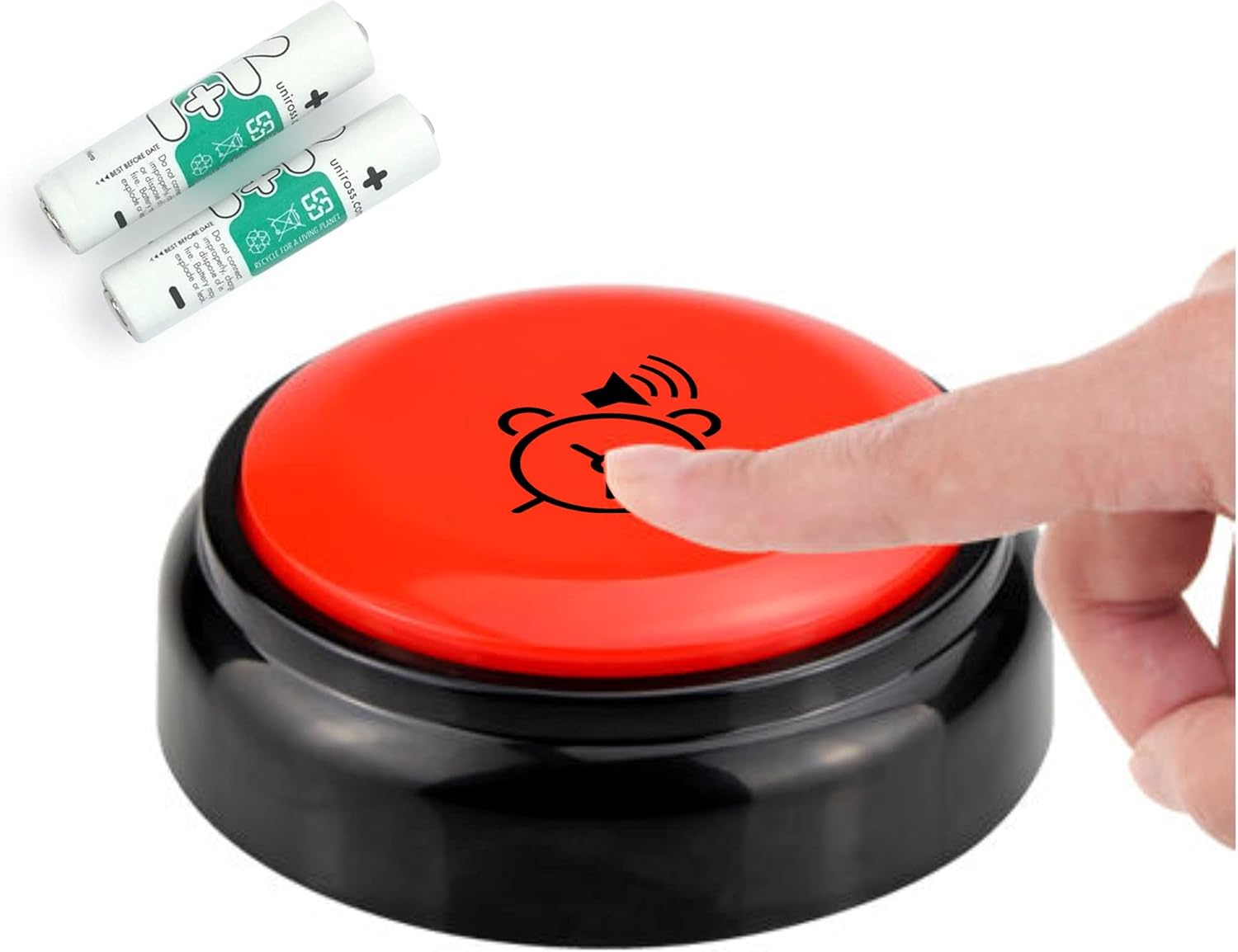 memo24 Talking Button Alarm Clock for the Blind and Visually Impaired, Elderly & Dementia Sufferers. English Male Voice Announces Time/Day/Date, Volume Control Switch, Batteries Included.