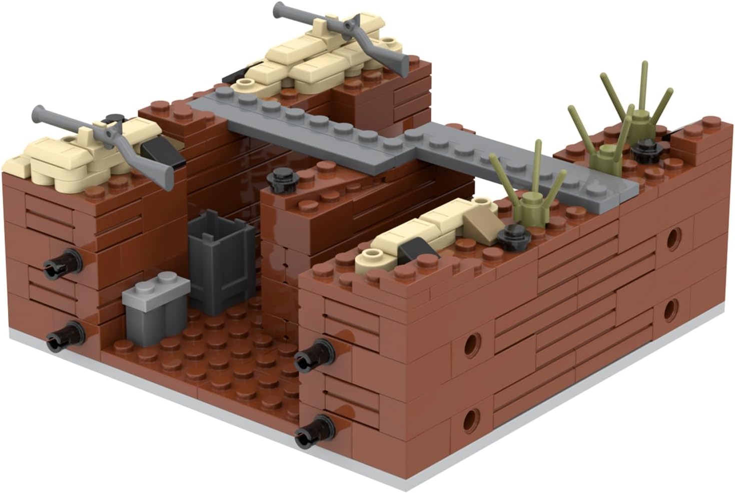 WW2 Charge Point Military Building Block Set(221PCS).Suitable for Military Action Mini-Figures Combat Scenarios.