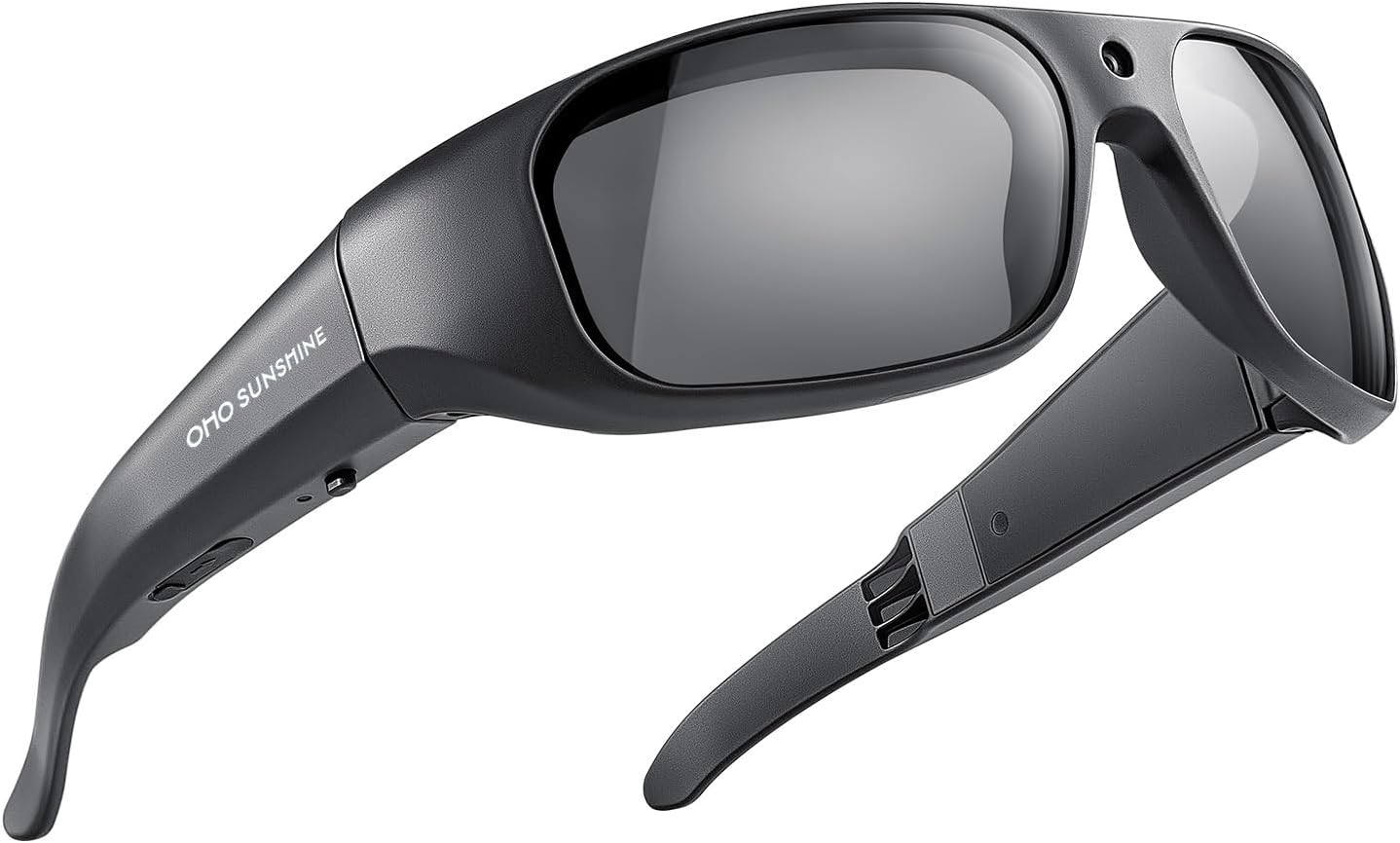 OhO sunshine Camera Sunglasses,4K Video 24M Resolution H.265 Smart Glasses with Built-in Memory for Outdoor Adventure