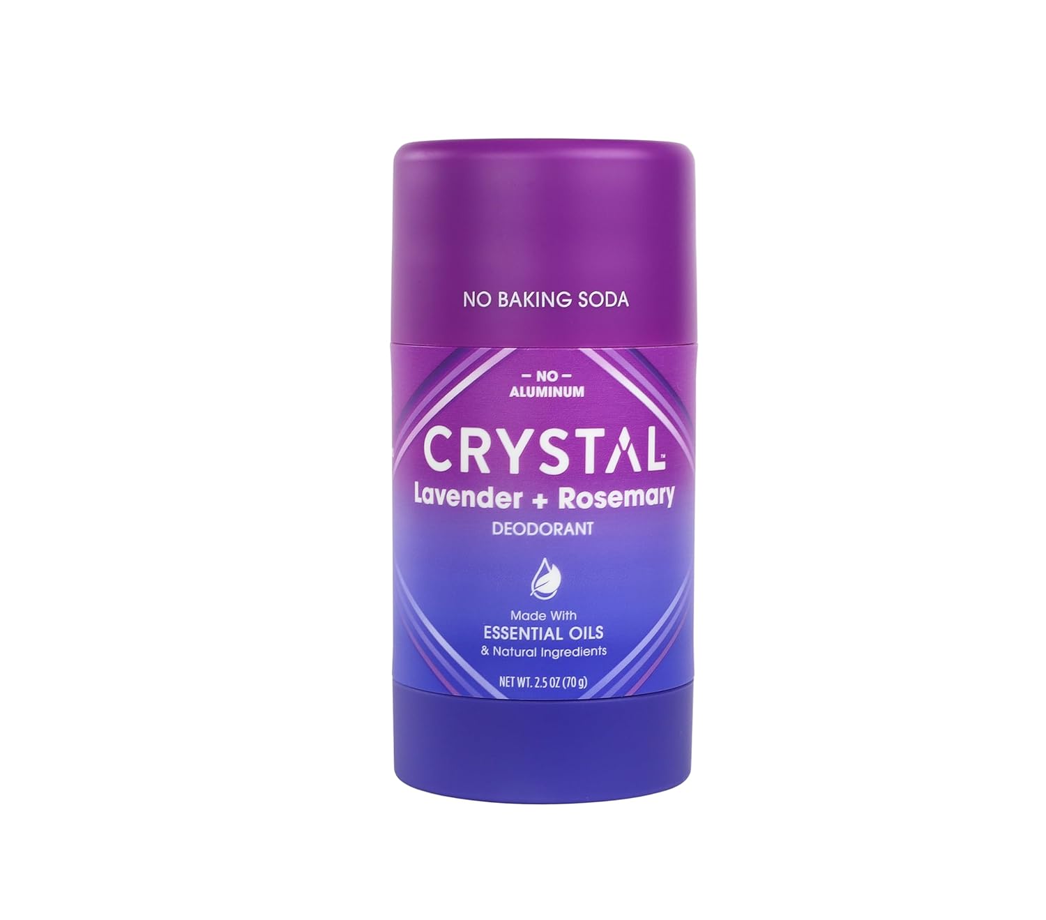 Crystal Magnesium Solid Stick Natural Deodorant, Non-Irritating Aluminum Free Deodorant for Men or Women, Safely and Effectively Fights Odor, Lavender + Rosemary, 2.5 oz