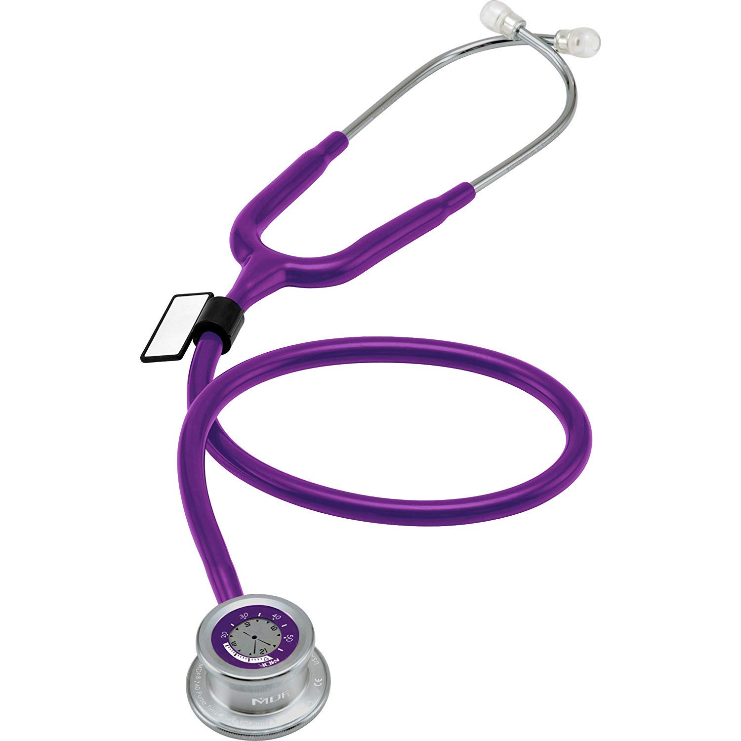 MDF Instruments, Pulse Time 2-in-1 Digital LCD Clock and Single Head Stethoscope - Purple (MDF740-08)