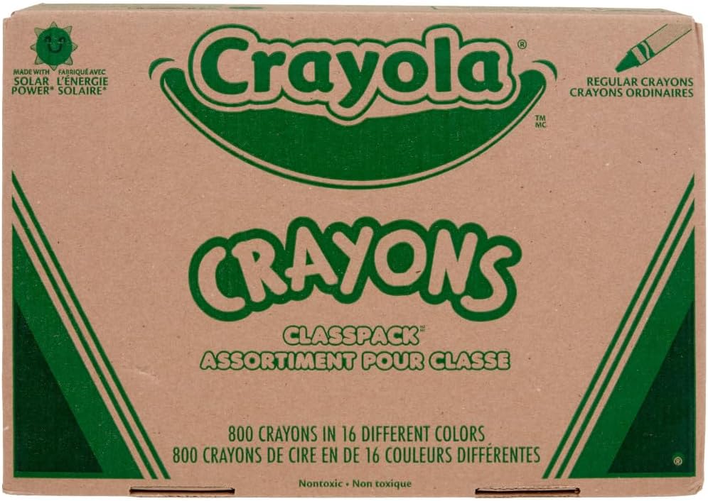 Crayola Bulk Crayon Classpack - 800ct (16 Colors), Bulk Teacher Supplies & Classroom Essentials for Back to School, Arts & Crafts Crayons for Kids, 3+