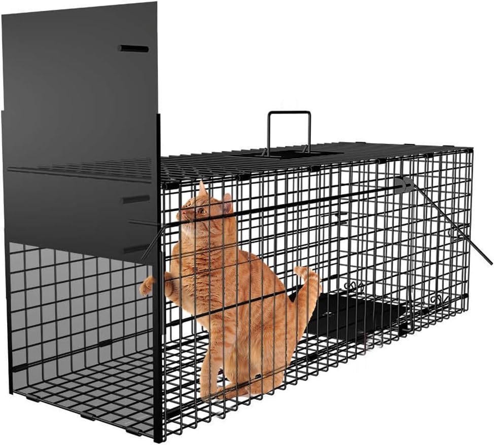 Amagabeli Garden Home Humane Live Animal Trap 78X26X29cm Catch Release Cage for Large Nuisance Rodents Control Raccoon Mole Gopher Opossum Groundhog Squirrel Feral Stray Cats Rescue Wild Rabbits