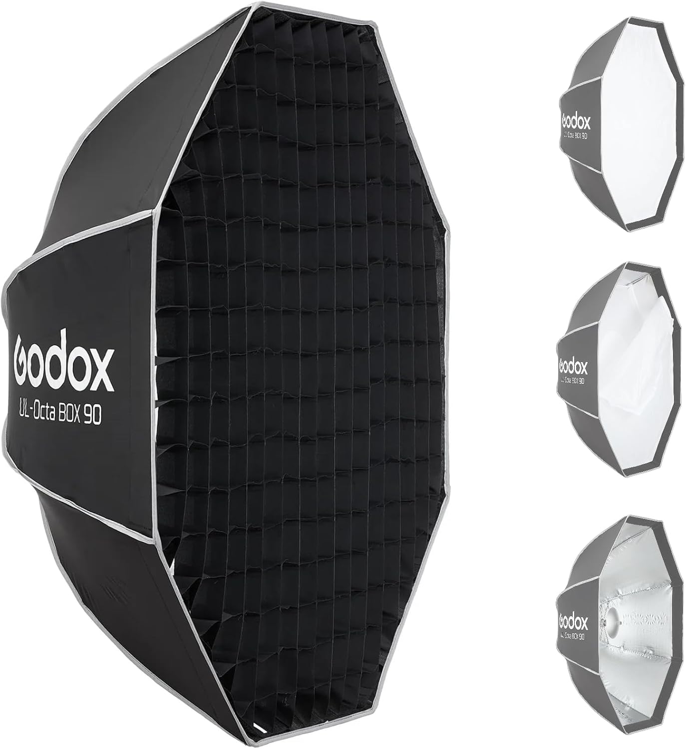 Godox Octa-90 35" Octagonal Softbox with Bowens Mount, 90cm Octa Portable Foldable Quick Release Soft Box with Grid, Diffuser for Godox SMALLRIG/Neewer/Aputure