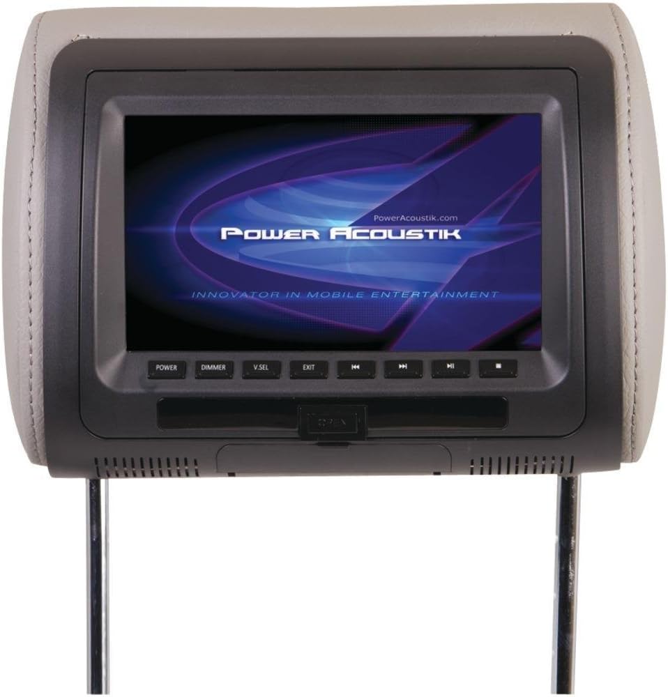 POWER ACOUSTIK HDVD-71CC 7-Inch Universal Replacement Headrest with DVD player