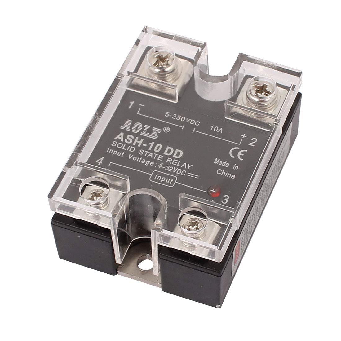 uxcell ASH-10DD 4-32VDC to 5-250VDC 10A Single Phase Solid State Relay DC-DC Relay
