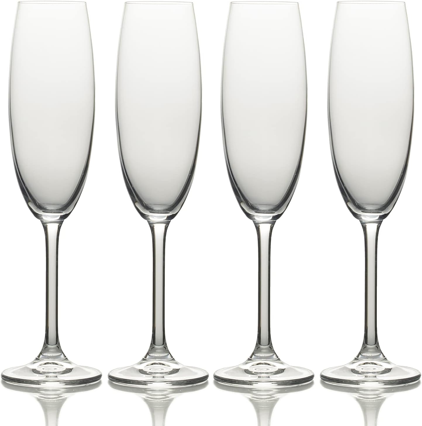 MIKASA Julie Clear Champagne Flutes Set, 4 Piece, Dishwasher Safe Champagne Glasses, 250ml