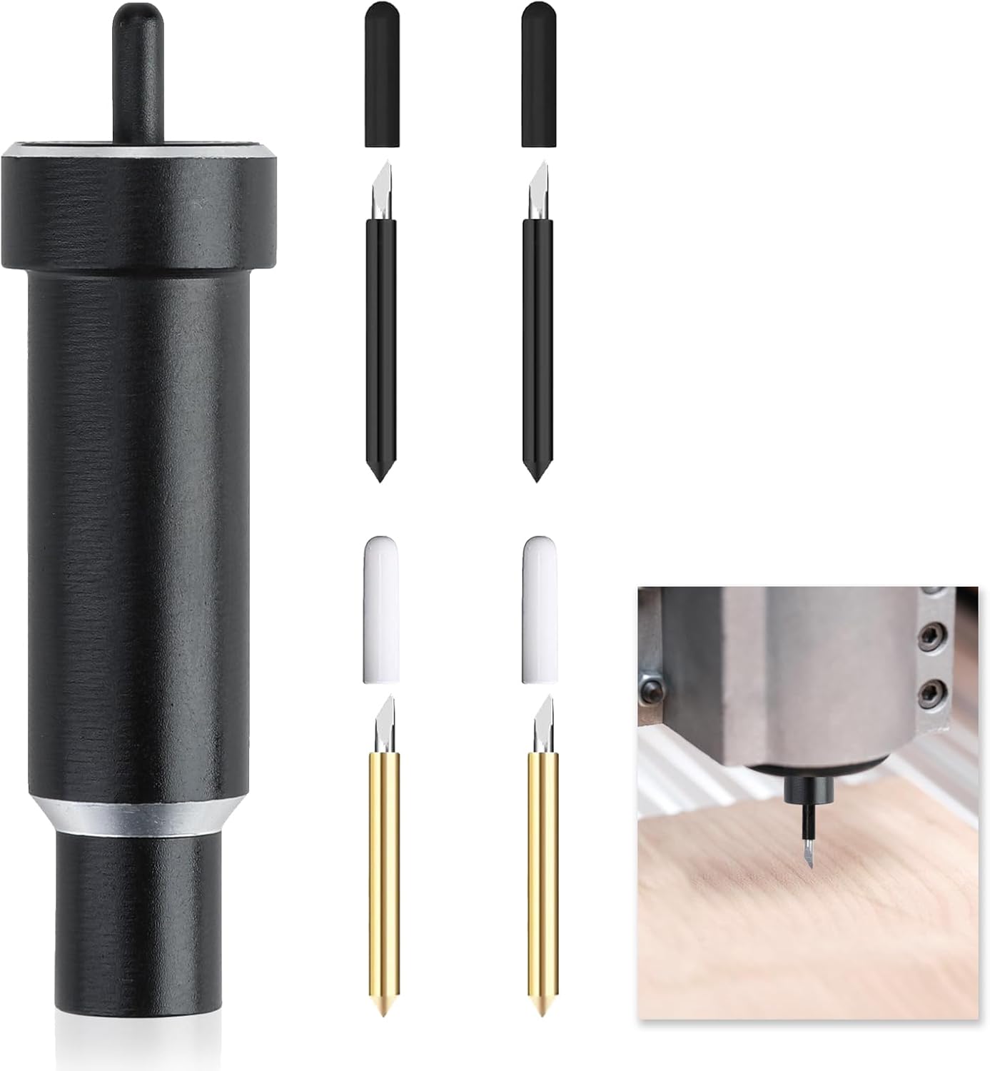 5PCS Explore Deep Cut Blade, Fine Point Blade Housing with Housing for Cricut Maker, Maker 3, Air 3, Air 2, Air, One, Explore 3, for Slicing Cuts Cardstock, with 4 Blades, Cricut Deep Cut Blade