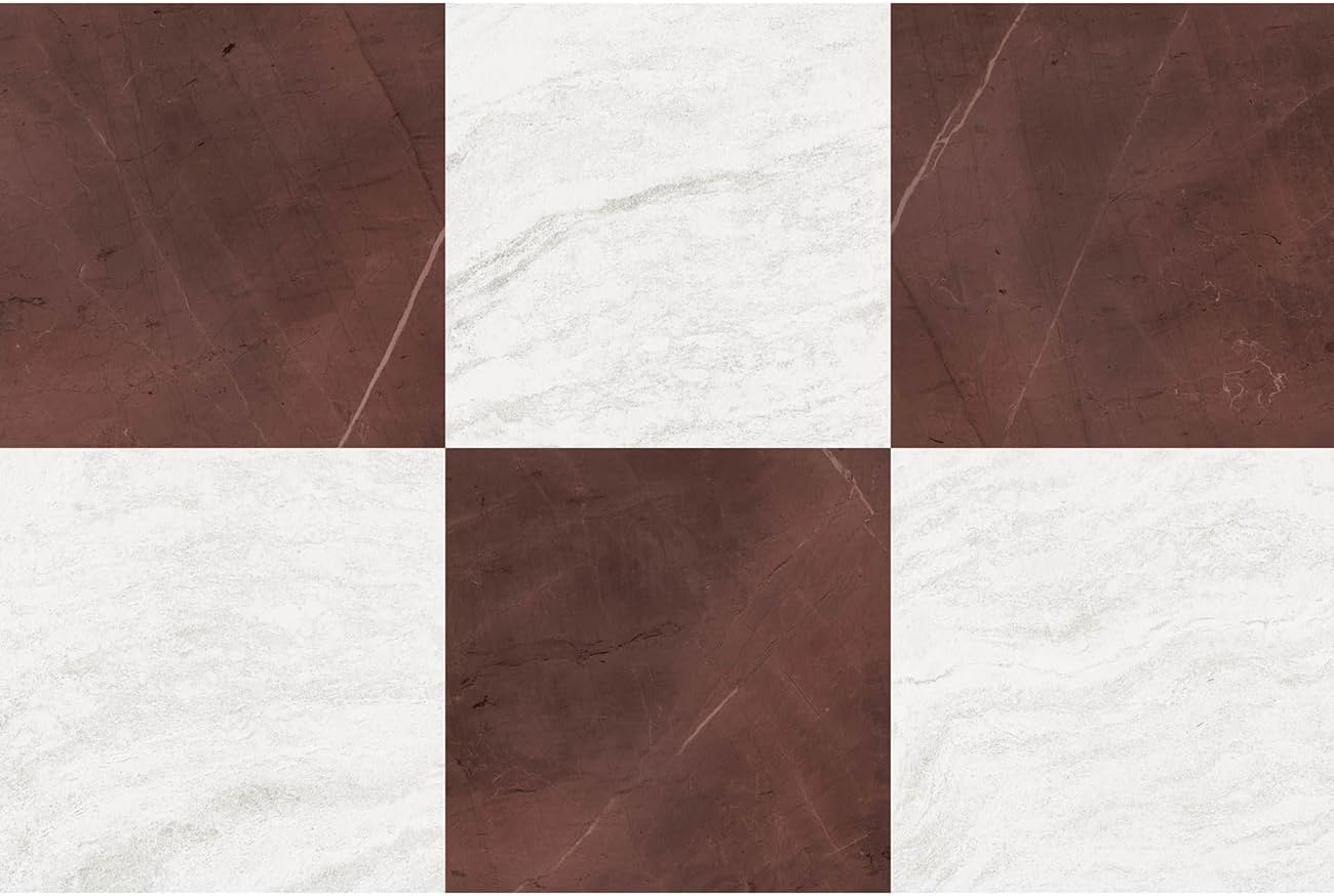 FloorPops x Chris Loves Julia Bonneville Oxblood Peel and Stick Floor Tiles, FP6333