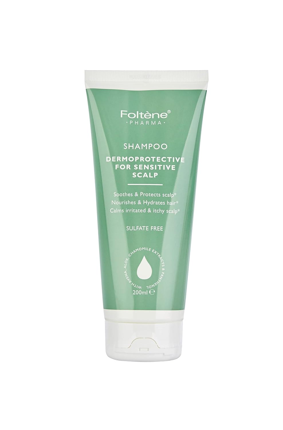 Foltene Pharma Dermoprotective Shampoo 6.76 fl oz - Sensitive Scalp, Sulfate-Free, Aloe & Chamomile, Soothes Itchy Scalp, Made in Italy
