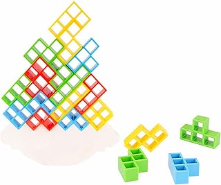 CuberSpeed Balance Game Tower 48 Game Balancing Stacking Tower Blocks Game for Kids & Adults Team Building Blocks Toy (Tower48pcs)
