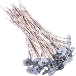 100pcs ECO10 Wicks for Soy Candles, 8 inch Pre-Waxed Candle Wick for Candle Making,Thick Candle Wick with Base